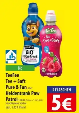 Famila Nord Ost TeeFee Tee + Saft Pure & Fun oder Heldentrank Paw Patrol Angebot