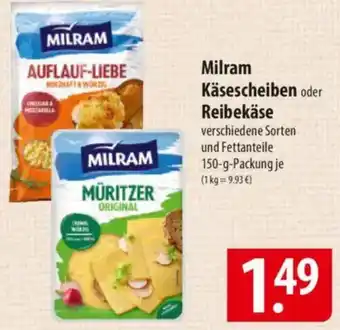 Famila Nord Ost Milram Käsescheiben oder Reibekäse Angebot