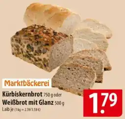 Famila Nord Ost Marktbäckerei Kürbiskernbrot oder Weißbrot mit Glanz Angebot