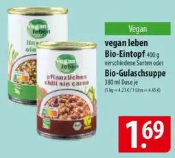 Famila Nord Ost vegan leben Bio-Eintopf oder Bio-Gulaschsuppe Angebot