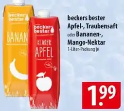 Famila Nord Ost beckers bester Apfel-, Traubensaft oder Bananen-, Mango-Nektar Angebot