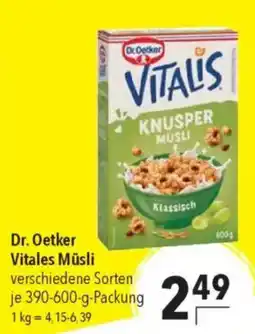 CITTI Markt Dr. Oetker Vitales Müsli Angebot