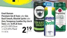 CITTI Markt Knut Hansen Premium Gin & Tonic oder Gin Basil Smash, Absolut Sprite Angebot