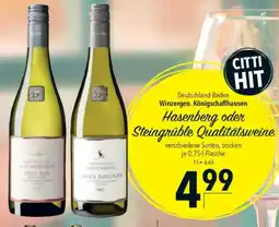 CITTI Markt Hasenberg oder Steingruble Qualitätsweine Angebot