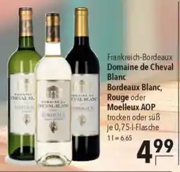 CITTI Markt Frankreich-Bordeaux Domaine de Cheval Blanc Bordeaux Blanc, Rouge oder Moelleux AOP Angebot
