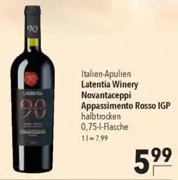 CITTI Markt Latentia Winery Novantaceppi Appassimento Rosso IGP Angebot
