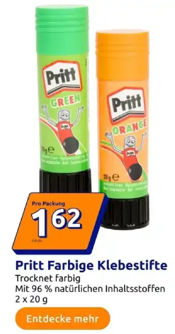 Action Pritt farbige klebestifte green Angebot