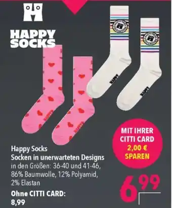 CITTI Markt Happy Socks Socken in unerwarteten Designs Angebot