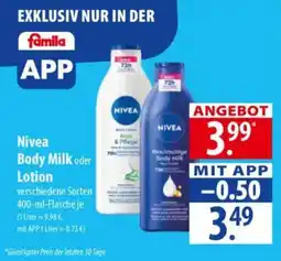Famila Nord Ost Nivea Body Milk oder Lotion Angebot