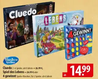 Famila Nord Ost Hasbro Gaming CluedoSpiel des Lebens oder 4 gewinnt Angebot