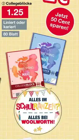 Woolworth Collegeblöcke Angebot