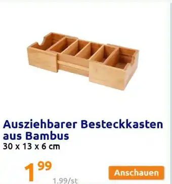 Action Ausziehbarer Besteckkasten aus Bambus Angebot