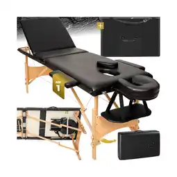 Netto Marken-Discount tectake 3 Zonen Massageliege, Breite 61 cm, Polsterung 5 cm, mit Holzgestell, 210 x 95 x 84 cm Angebot