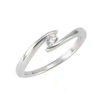 Netto Marken-Discount Zeeme Silber Ring Silber 925 rhodiniert mit weißem Zirkonia-Stein Angebot