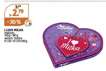 Müller I love Milka Pralines 165-187g Angebot