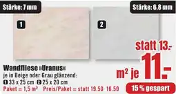B1 Discount Baumarkt Wandfliese Uranus Angebot