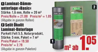 B1 Discount Baumarkt Laminat-Dämmunterlage Basic Angebot