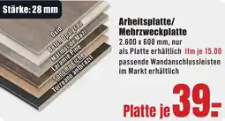 B1 Discount Baumarkt Arbeitsplatte/ Mehrzweckplatte Angebot