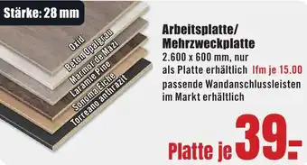 B1 Discount Baumarkt Arbeitsplatte/ Mehrzweckplatte Angebot