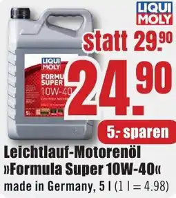 B1 Discount Baumarkt LIQUI MOLY Leichtlauf-Motorenöl Formula Super 10W-40 Angebot
