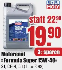 B1 Discount Baumarkt LIQUI MOLY Motorenöl Formula Super 15W-40 Angebot