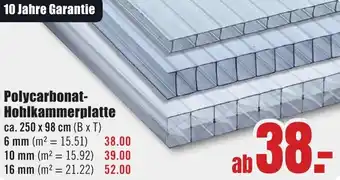 B1 Discount Baumarkt Polycarbonat Hohlkammerplatte Angebot