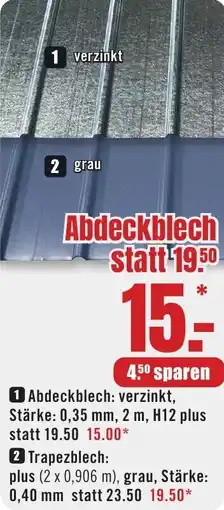 B1 Discount Baumarkt Abdeckblech Angebot