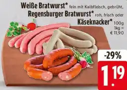 Edeka Weiße Bratwurst, Regensburger Bratwurst oder Käseknacker Angebot