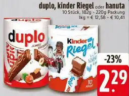Edeka duplo, kinder Riegel oder hanuta Angebot