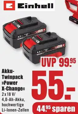 B1 Discount Baumarkt Einhell Akku Twinpack Power X-Change Angebot