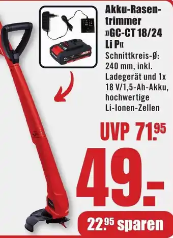 B1 Discount Baumarkt Einhell Akku-Rasentrimmer GC-CT 18/24 Li P Angebot