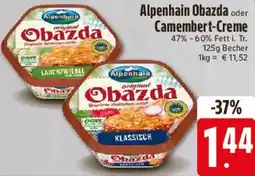 E-Center Alpenhain Obazda oder Camembert-Creme Angebot