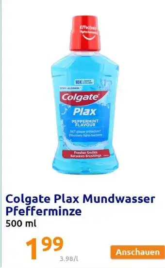 Action Colgate Plax Mundwasser Pfefferminze 500ml Angebot