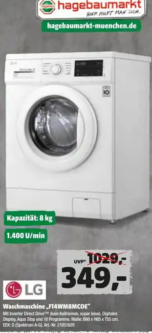 Hagebau LG Waschmaschine F14WM8MCOE Angebot