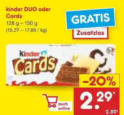 Netto Marken-Discount Kinder duo oder cards Angebot