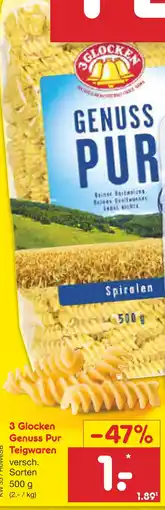 Netto Marken-Discount 3 glocken genuss pur teigwaren Angebot