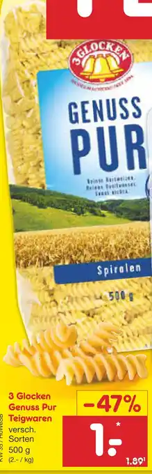 Netto Marken-Discount 3 glocken genuss pur teigwaren Angebot