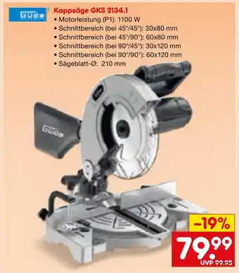 Netto Marken-Discount Güde kappsäge gks 2134.1 Angebot