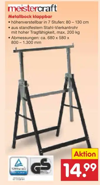Netto Marken-Discount Meistercraft metallbock klappbar Angebot