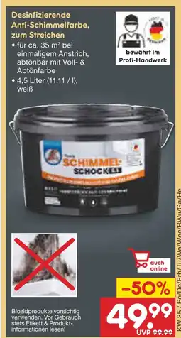 Netto Marken-Discount Desinfizierende anti-schimmelfarbe Angebot