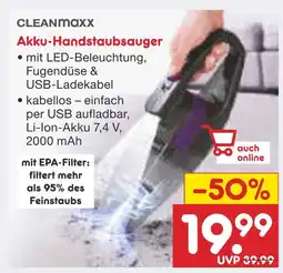 Netto Marken-Discount Cleanmaxx akku-handstaubsauger Angebot