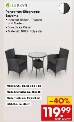 Netto Marken-Discount Juskys polyrattan-sitzgruppe bayamo Angebot