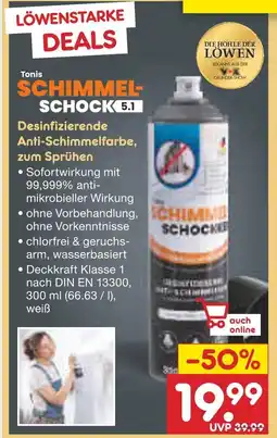 Netto Marken-Discount Tonis schimmel-schock 5.1 desinfizierende anti-schimmelfarbe, zum sprühen Angebot