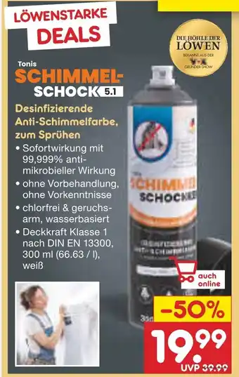 Netto Marken-Discount Tonis schimmel-schock 5.1 desinfizierende anti-schimmelfarbe, zum sprühen Angebot