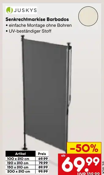 Netto Marken-Discount Juskys senkrechtmarkise barbados 100 x 310 cm Angebot