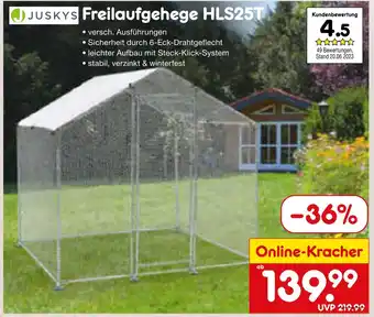 Netto Marken-Discount Juskys freilaufgehege hls25t Angebot