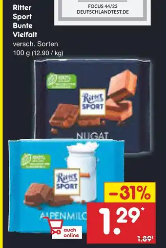 Netto Marken-Discount Ritter sport bunte vielfalt Angebot