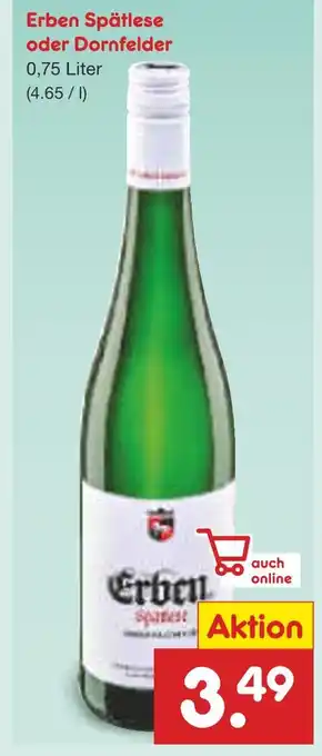 Netto Marken-Discount Erben spätlese oder dornfelder Angebot