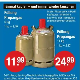 V Markt Füllung propangas Angebot