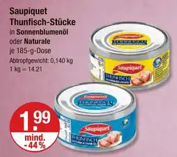 V Markt Saupiquet thunfisch-stücke in sonnenblumenöl Angebot